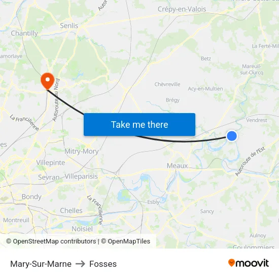 Mary-Sur-Marne to Fosses map