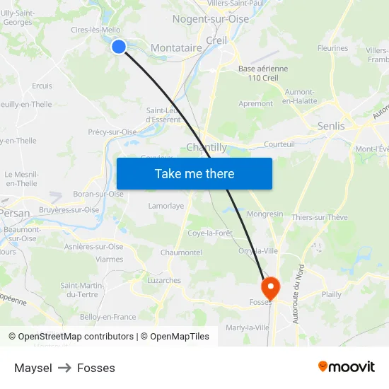 Maysel to Fosses map