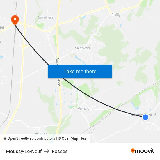 Moussy-Le-Neuf to Fosses map