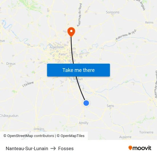 Nanteau-Sur-Lunain to Fosses map