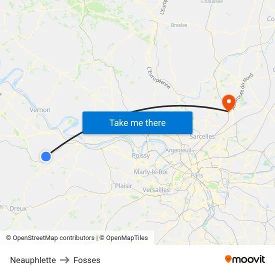 Neauphlette to Fosses map