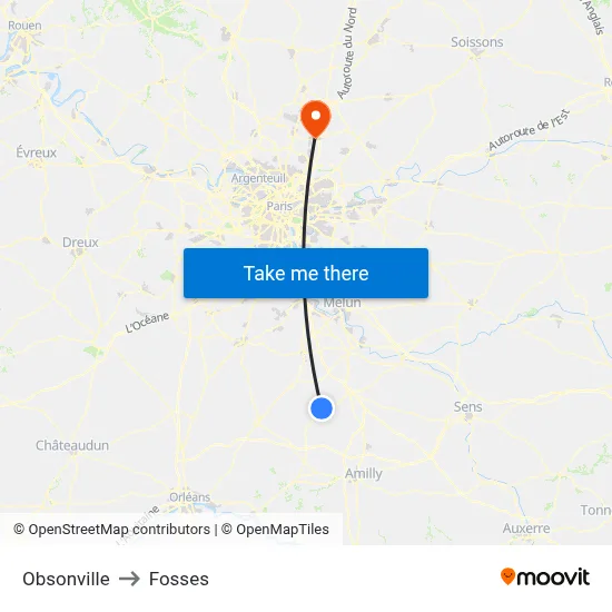 Obsonville to Fosses map