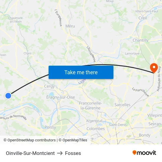 Oinville-Sur-Montcient to Fosses map