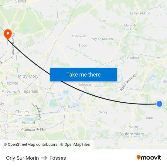 Orly-Sur-Morin to Fosses map
