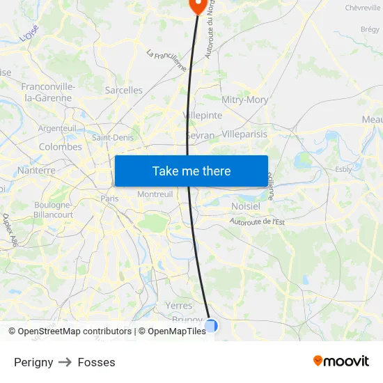 Perigny to Fosses map