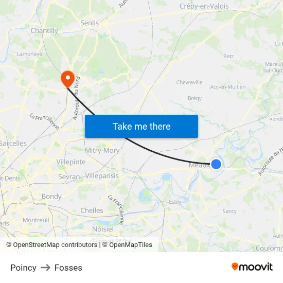 Poincy to Fosses map