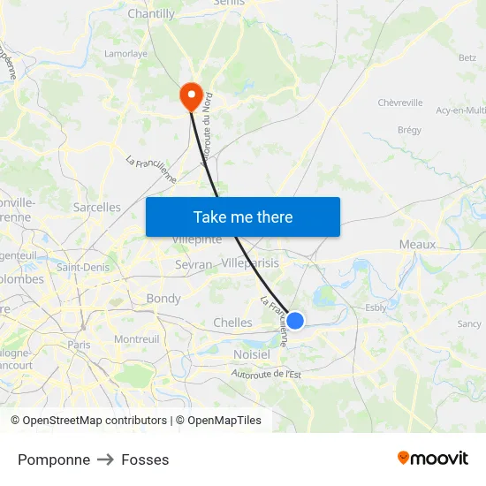 Pomponne to Fosses map