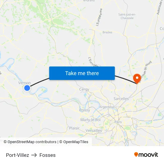 Port-Villez to Fosses map