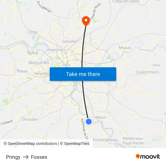 Pringy to Fosses map