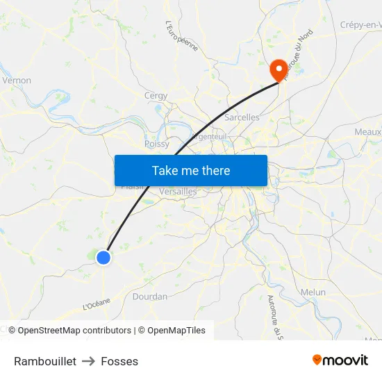 Rambouillet to Fosses map