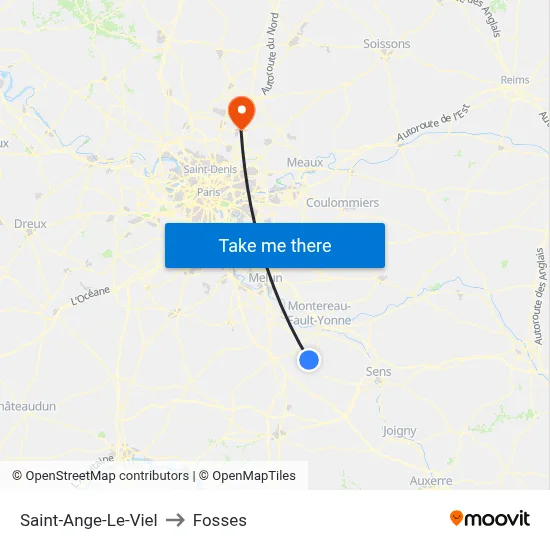 Saint-Ange-Le-Viel to Fosses map