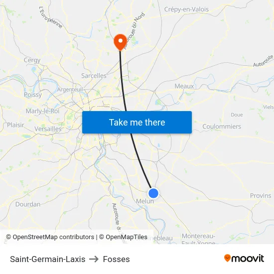 Saint-Germain-Laxis to Fosses map