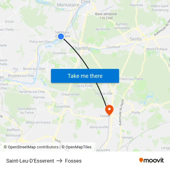 Saint-Leu-D'Esserent to Fosses map