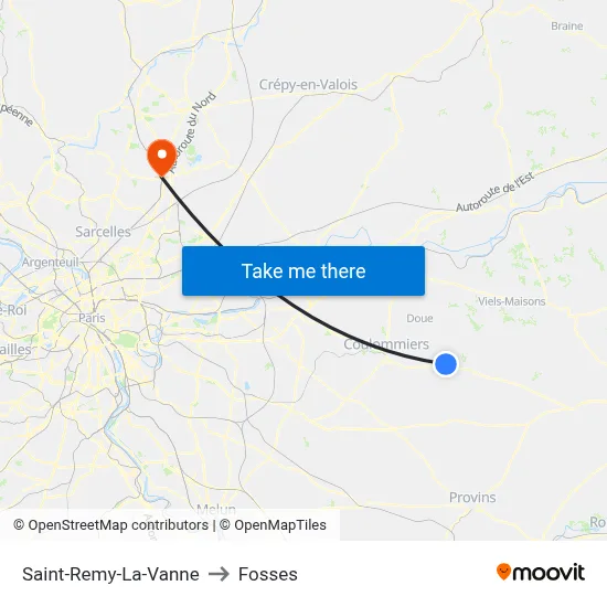 Saint-Remy-La-Vanne to Fosses map