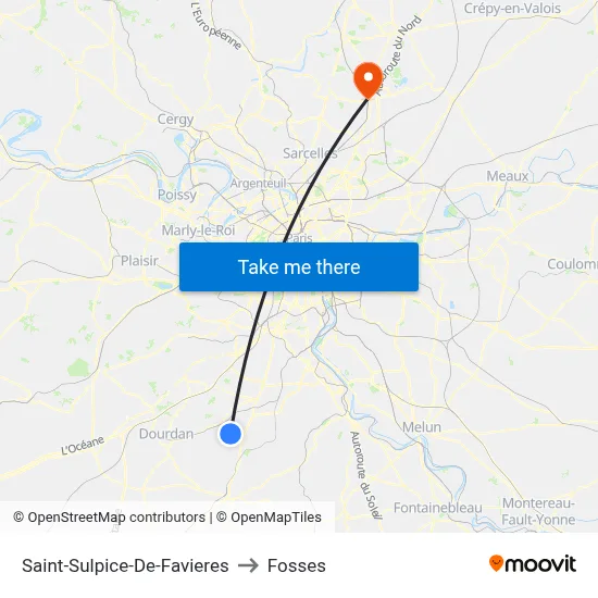 Saint-Sulpice-De-Favieres to Fosses map