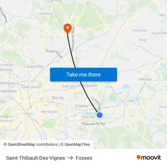 Saint-Thibault-Des-Vignes to Fosses map