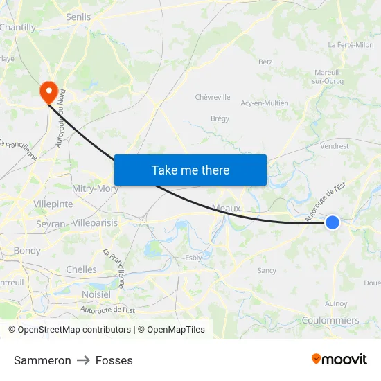 Sammeron to Fosses map