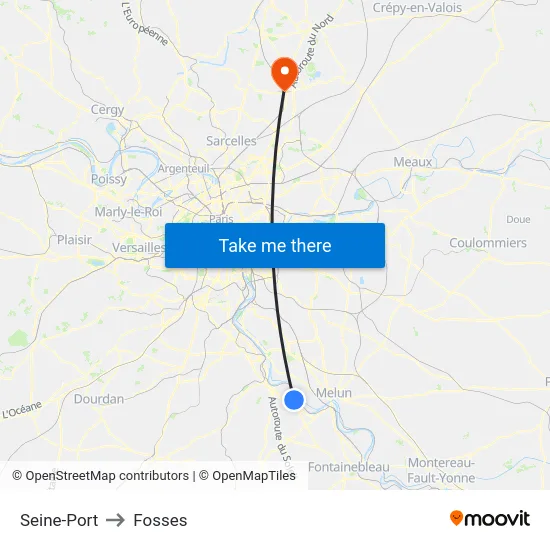 Seine-Port to Fosses map