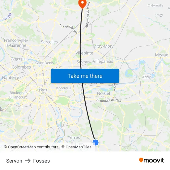 Servon to Fosses map