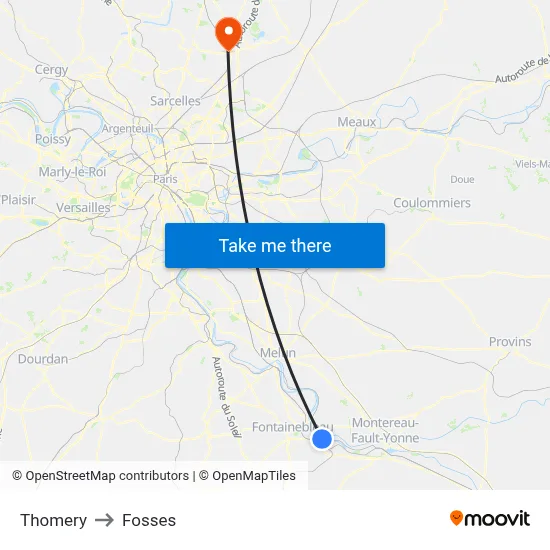 Thomery to Fosses map