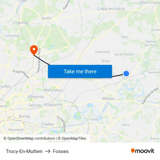 Trocy-En-Multien to Fosses map