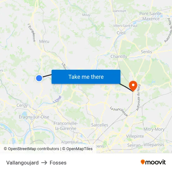 Vallangoujard to Fosses map
