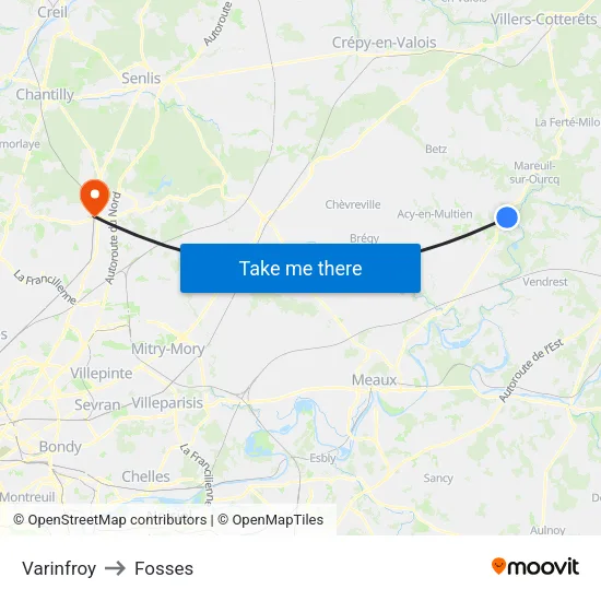 Varinfroy to Fosses map