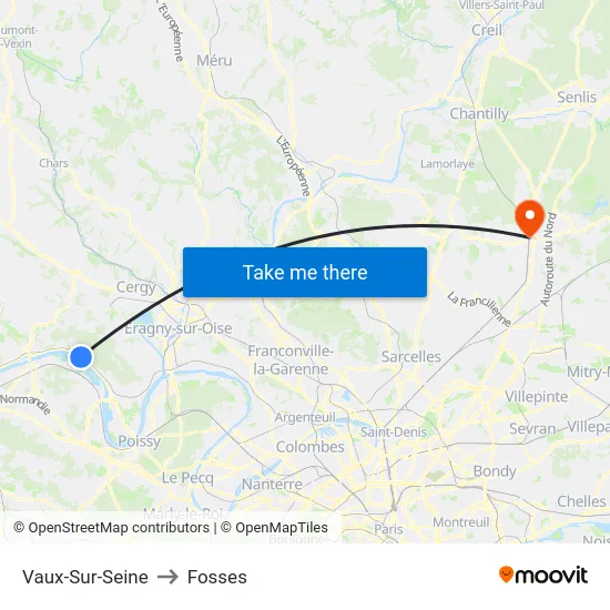 Vaux-Sur-Seine to Fosses map