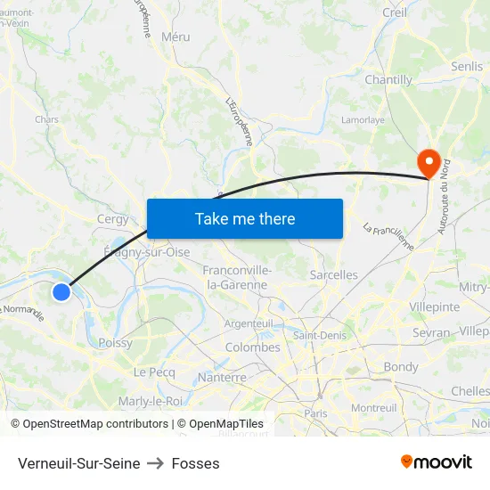 Verneuil-Sur-Seine to Fosses map