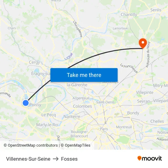 Villennes-Sur-Seine to Fosses map