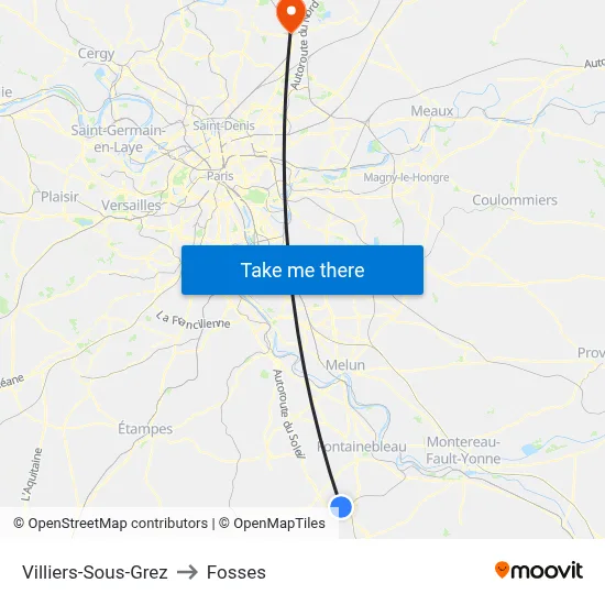 Villiers-Sous-Grez to Fosses map