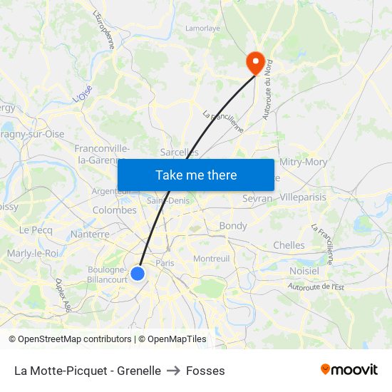 La Motte-Picquet - Grenelle to Fosses map