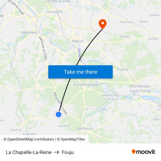 La Chapelle-La-Reine to Fouju map