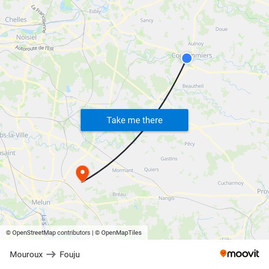 Mouroux to Fouju map