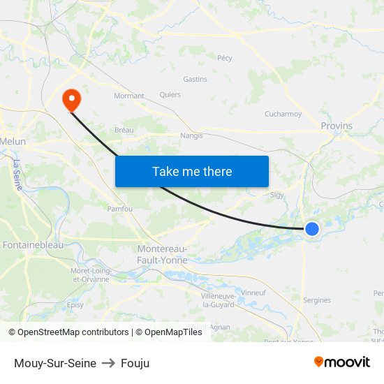 Mouy-Sur-Seine to Fouju map