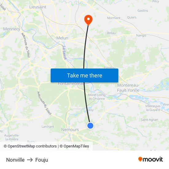 Nonville to Fouju map