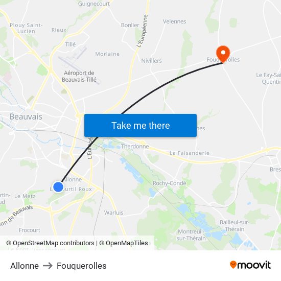 Allonne to Fouquerolles map