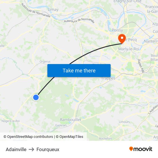 Adainville to Fourqueux map