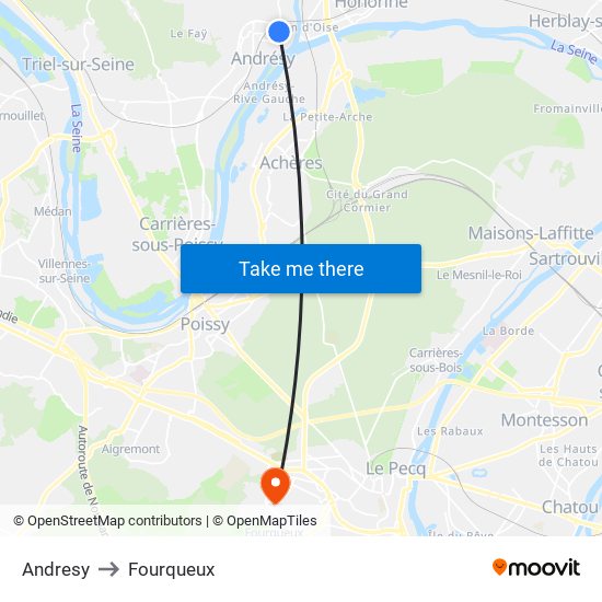 Andresy to Fourqueux map