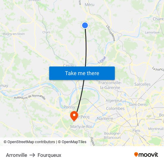 Arronville to Fourqueux map