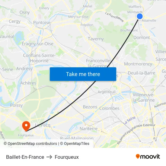 Baillet-En-France to Fourqueux map