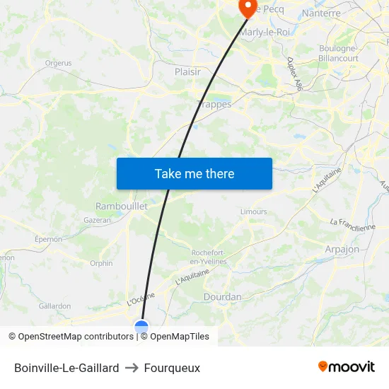 Boinville-Le-Gaillard to Fourqueux map