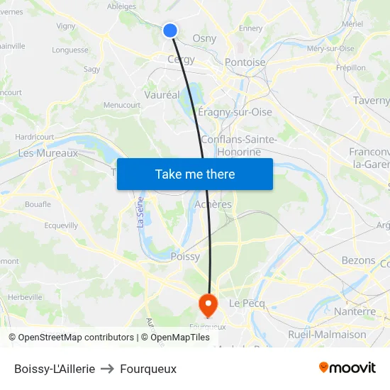 Boissy-L'Aillerie to Fourqueux map