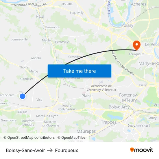Boissy-Sans-Avoir to Fourqueux map