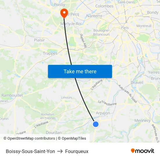 Boissy-Sous-Saint-Yon to Fourqueux map