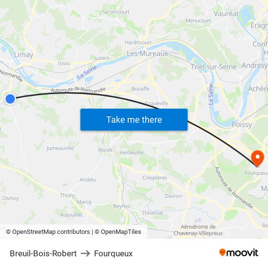 Breuil-Bois-Robert to Fourqueux map