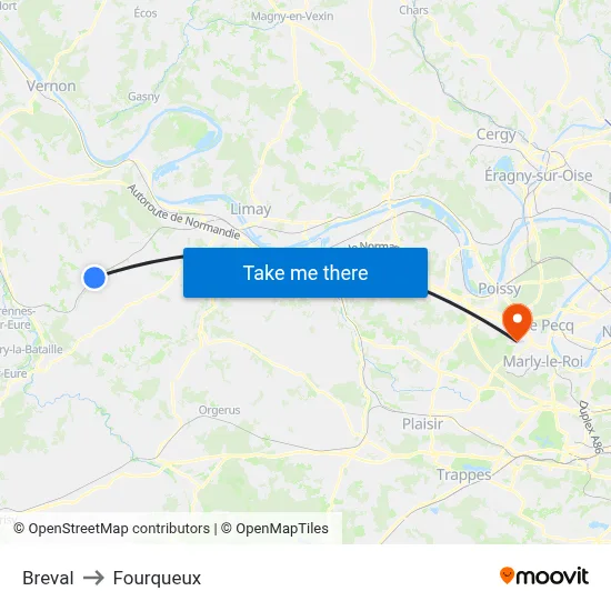 Breval to Fourqueux map