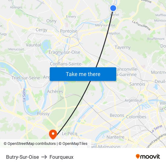 Butry-Sur-Oise to Fourqueux map