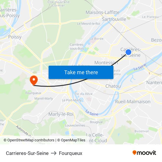 Carrieres-Sur-Seine to Fourqueux map