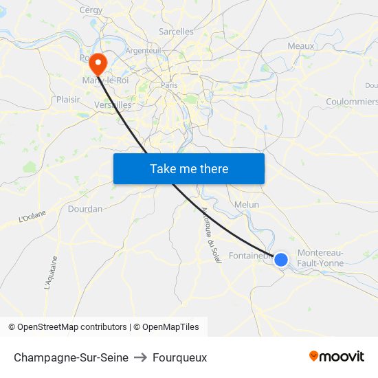 Champagne-Sur-Seine to Fourqueux map